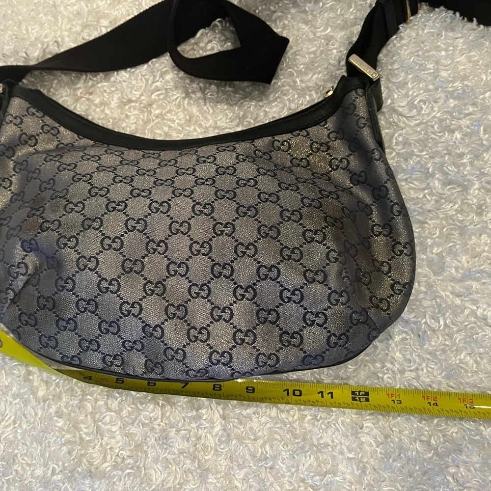 Gucci Navy GG Canvas Web Round Messenger Hobo Bag. - Picture 9 of 14